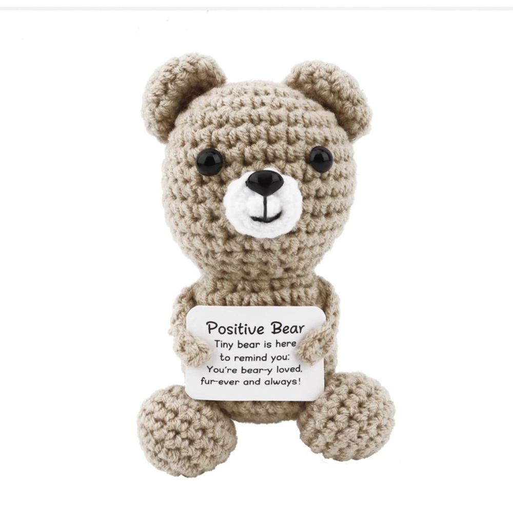 Crocheted Handmade Tan Bear Plush